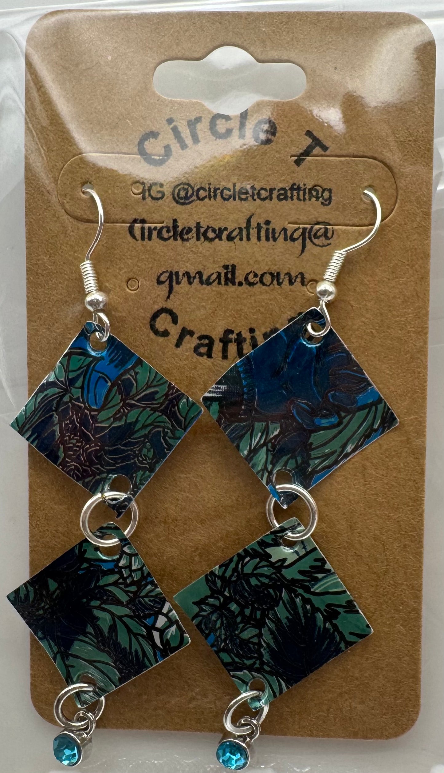 Recycled can earrings
