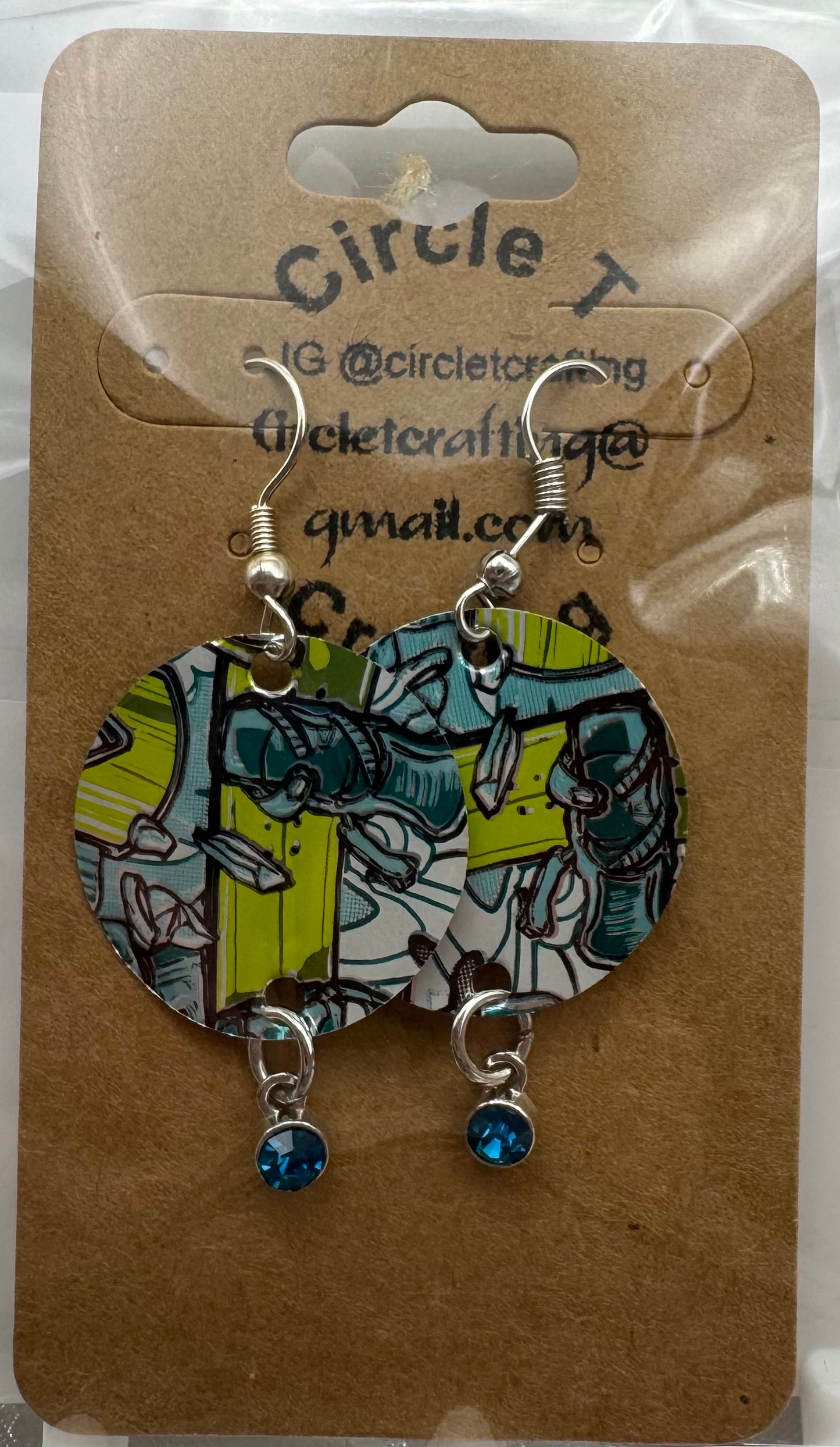 Recycled can earrings