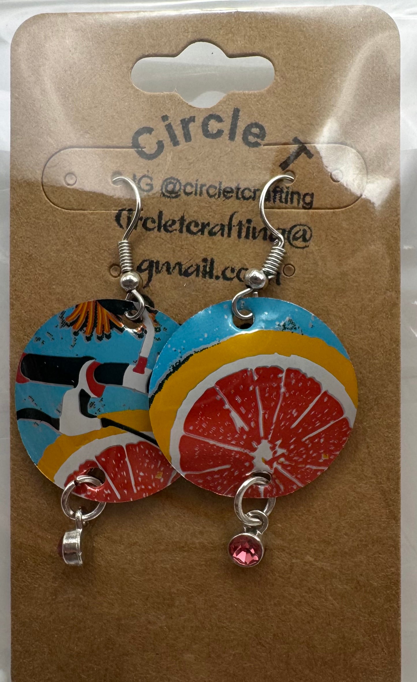 Recycled can earrings