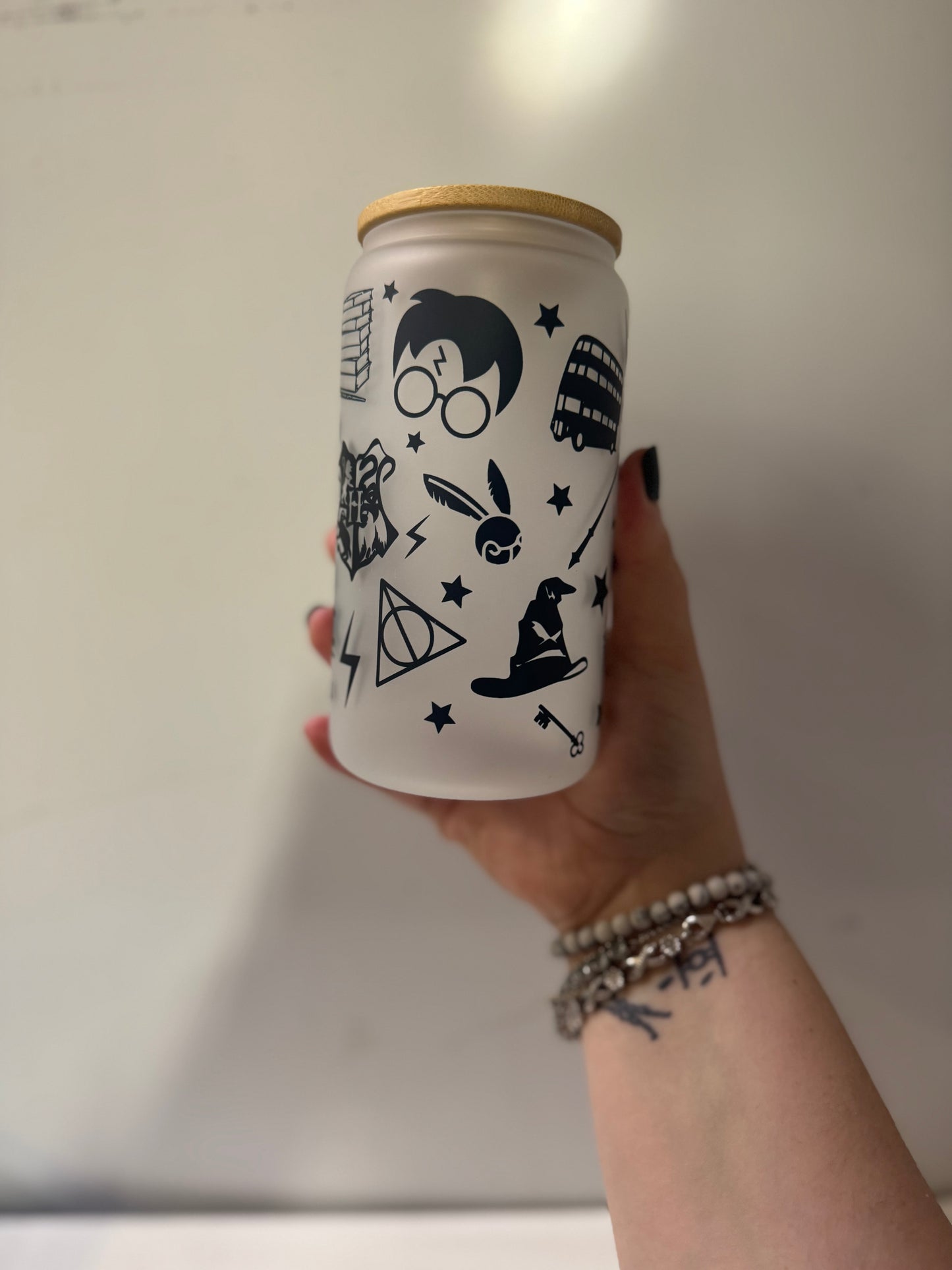 Wizard frosted glass cup