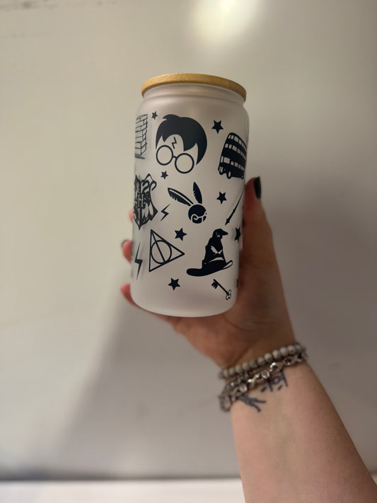 Wizard frosted glass cup