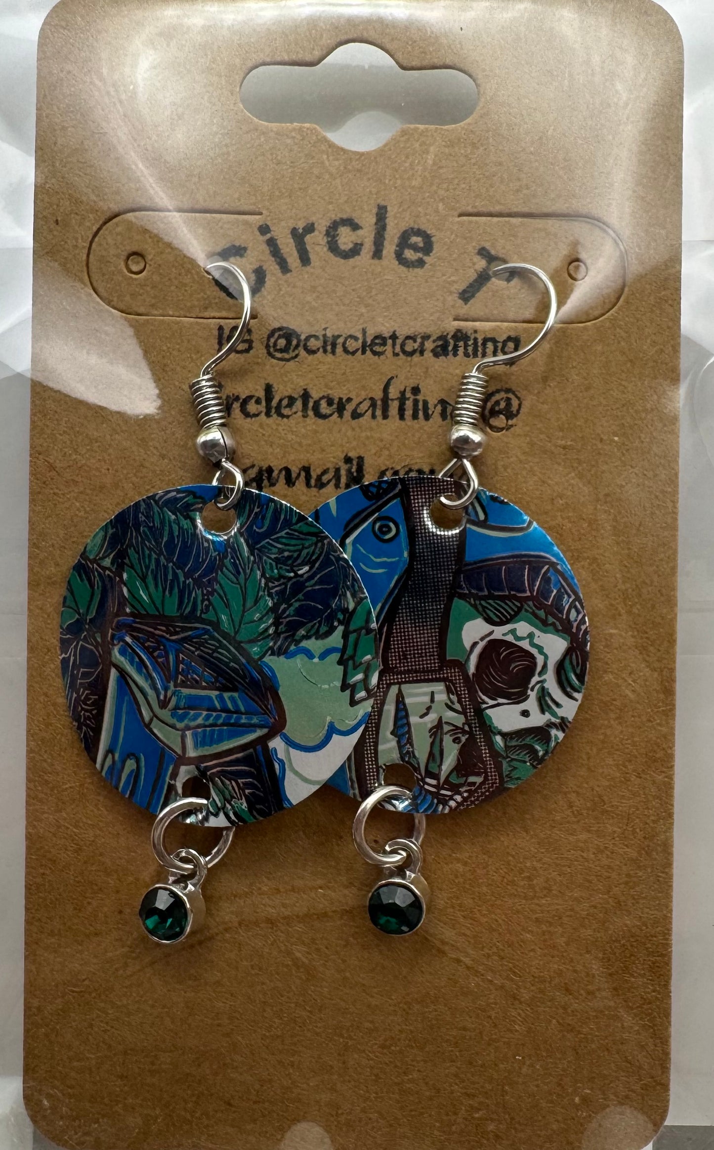 Recycled can earrings